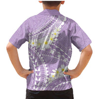 Polynesian Vintage Floral Family Matching Mermaid Dress and Hawaiian Shirt Lavender Motifs LT7 - Polynesian Pride
