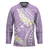Polynesian Vintage Floral Hockey Jersey Lavender Motifs - Polynesian Pride
