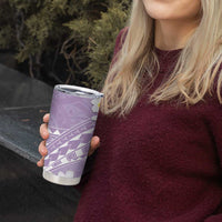 Polynesian Vintage Floral Tumbler Cup Lavender Motifs - Polynesian Pride