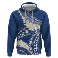 Polynesian Vintage Floral Hoodie Navy Blue Motifs - Polynesian Pride