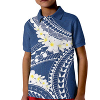 Polynesian Vintage Floral Kid Polo Shirt Navy Blue Motifs LT7 Kid Navy Blue - Polynesian Pride