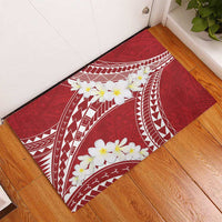 Polynesian Vintage Floral Rubber Doormat Scarlet Motifs - Polynesian Pride