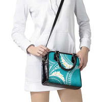 Polynesian Vintage Floral Shoulder Handbag Teal Motifs - Polynesian Pride