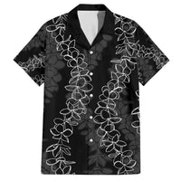 Hawaii Plumeria Lei Family Matching Off The Shoulder Long Sleeve Dress and Hawaiian Shirt Aloha Festive Vibe LT7 Dad's Shirt - Short Sleeve Black - Polynesian Pride