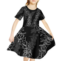 Hawaii Plumeria Lei Kid Short Sleeve Dress Aloha Festive Vibe LT7 - Polynesian Pride