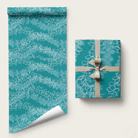 Hawaii Plumeria Lei Wrapping Paper Aloha Festive Vibe - Teal
