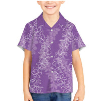 Hawaii Plumeria Lei Family Matching Mermaid Dress and Hawaiian Shirt Aloha Festive Vibe - Violet LT7 Son's Shirt Violet - Polynesian Pride