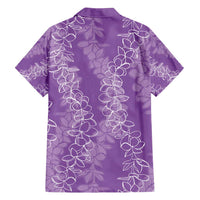 Hawaii Plumeria Lei Family Matching Off Shoulder Maxi Dress and Hawaiian Shirt Aloha Festive Vibe - Violet LT7 - Polynesian Pride