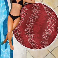 Hawaii Plumeria Lei Beach Blanket Aloha Festive Vibe - Crimson