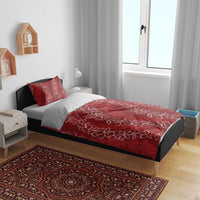 Hawaii Plumeria Lei Bedding Set Aloha Festive Vibe - Crimson