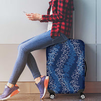 Hawaii Plumeria Lei Luggage Cover Aloha Festive Vibe - Navy Blue LT7 - Polynesian Pride