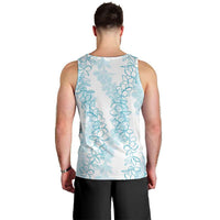 Hawaii Plumeria Lei Men Tank Top Aloha Festive Vibe - Turquoise