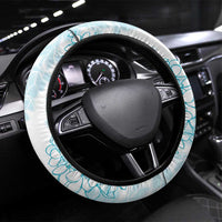 Hawaii Plumeria Lei Steering Wheel Cover Aloha Festive Vibe - Turquoise LT7 Universal Fit Turquoise - Polynesian Pride