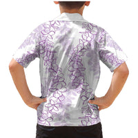 Hawaii Plumeria Lei Family Matching Mermaid Dress and Hawaiian Shirt Aloha Festive Vibe - Amethyst LT7 - Polynesian Pride