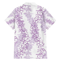 Hawaii Plumeria Lei Family Matching Off Shoulder Maxi Dress and Hawaiian Shirt Aloha Festive Vibe - Amethyst LT7 - Polynesian Pride