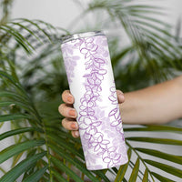 Hawaii Plumeria Lei Skinny Tumbler Aloha Festive Vibe - Amethyst LT7 - Polynesian Pride