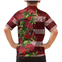 Hawaii Christmas Mele Kalikimaka Family Matching Mermaid Dress and Hawaiian Shirt I'iwi Bird on Ohia Lehua LT7 - Polynesian Pride