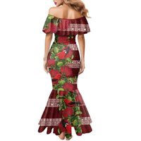 Hawaii Christmas Mele Kalikimaka Family Matching Mermaid Dress and Hawaiian Shirt I'iwi Bird on Ohia Lehua LT7 - Polynesian Pride