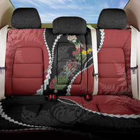 New Zealand Christmas Back Car Seat Cover Flora Map with Birds LT7 One Size Black - Polynesian Pride