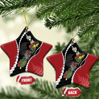 New Zealand Christmas Ceramic Ornament Flora Map with Birds - Polynesian Pride