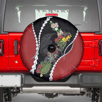 New Zealand Christmas Spare Tire Cover Flora Map with Birds LT7 - Polynesian Pride