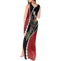 New Zealand Christmas Tank Maxi Dress Flora Map with Birds LT7 - Polynesian Pride