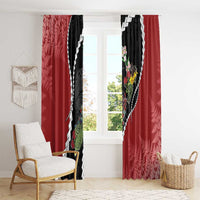 New Zealand Christmas Window Curtain Flora Map with Birds - Polynesian Pride