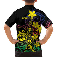New Caledonia Kanaky Personalized Family Matching Puletasi and Hawaiian Shirt Fleche Faitiere - Plumeria LT7 - Polynesian Pride