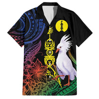 New Caledonia Kanaky Personalized Family Matching Off The Shoulder Long Sleeve Dress and Hawaiian Shirt Fleche Faitiere Mix Kagu LT7 Dad's Shirt - Short Sleeve Colorful - Polynesian Pride