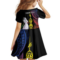 New Caledonia Kanaky Personalized Family Matching Off Shoulder Maxi Dress and Hawaiian Shirt Fleche Faitiere Mix Kagu LT7 - Polynesian Pride