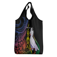 New Caledonia Kanaky Personalized Grocery Bag Fleche Faitiere Mix Kagu