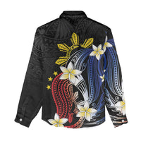 Personalized Philippines Tribal Women Casual Shirt Tropical Waves - Plumeria LT7 - Polynesian Pride
