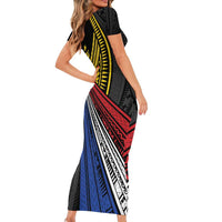Philippines Sun Family Matching Short Sleeve Bodycon Dress and Hawaiian Shirt Pasifika Tribal Style LT7 - Polynesian Pride