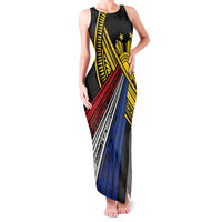Philippines Sun Family Matching Tank Maxi Dress and Hawaiian Shirt Pasifika Tribal Style