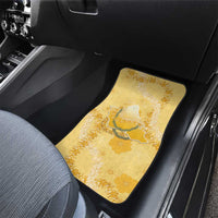 Hawaii Oahu Island Flowers Lei Car Mats Yellow Ilima Mix Plumeria