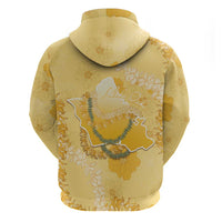 Hawaii Oahu Island Flowers Lei Hoodie Yellow Ilima Mix Plumeria