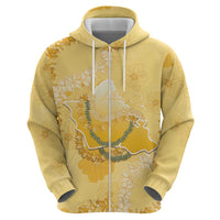 Hawaii Oahu Island Flowers Lei Hoodie Yellow Ilima Mix Plumeria