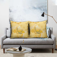 Hawaii Oahu Island Flowers Lei Pillow Cover Yellow Ilima Mix Plumeria