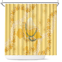 Hawaii Oahu Island Flowers Lei Shower Curtain Yellow Ilima Mix Plumeria