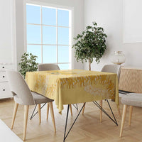 Hawaii Oahu Island Flowers Lei Tablecloth Yellow Ilima Mix Plumeria