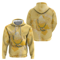 Hawaii Oahu Island Flowers Lei Zip Hoodie Yellow Ilima Mix Plumeria