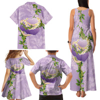 Hawaii Kauai Island Flowers Lei Family Matching Tank Maxi Dress and Hawaiian Shirt Mokihana Lei LT7 - Polynesian Pride