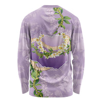 Hawaii Kauai Island Flowers Lei Long Sleeve Shirt Mokihana Lei