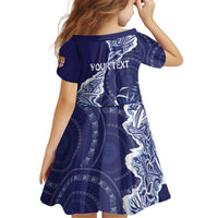 Fiji Queen Victoria School Personalised Family Matching Off Shoulder Short Dress and Hawaiian Shirt Masi Tapa Torn Style LT7 - Polynesian Pride