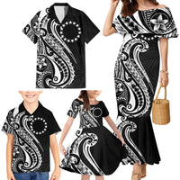 Kia Orana Cook Islands Family Matching Mermaid Dress and Hawaiian Shirt Kerekere Plumeria Tropical Waves LT7 - Polynesian Pride