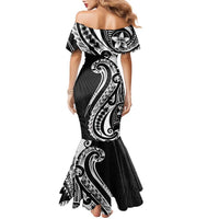 Kia Orana Cook Islands Family Matching Mermaid Dress and Hawaiian Shirt Kerekere Plumeria Tropical Waves LT7 - Polynesian Pride