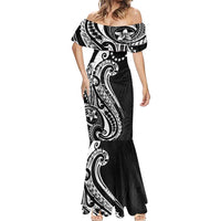 Kia Orana Cook Islands Mermaid Dress Kerekere Plumeria Tropical Waves - Polynesian Pride