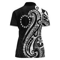 Kia Orana Cook Islands Women Polo Shirt Kerekere Plumeria Tropical Waves LT7 - Polynesian Pride