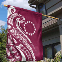 Kia Orana Cook Islands Garden Flag Maroon Plumeria Tropical Waves LT7 - Polynesian Pride
