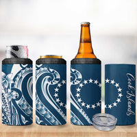Kia Orana Cook Islands 4 in 1 Can Cooler Tumbler Auika Plumeria Tropical Waves - Polynesian Pride